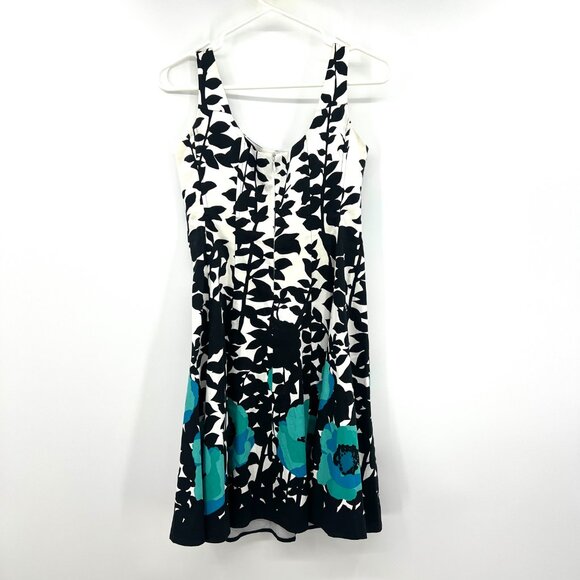 Nine West Floral Multicolor A-Line Midi Dress Women's 2P - Picture 6 of 8